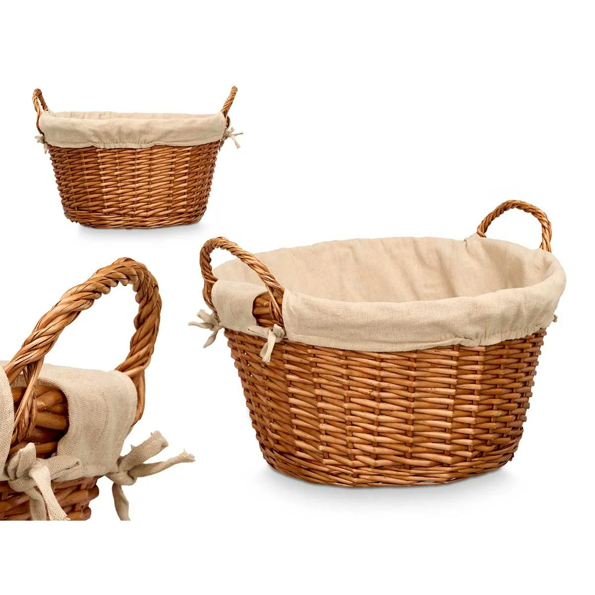 Cesto Kipit Natural Poliéster Algodón Mimbre (12 Unidades)