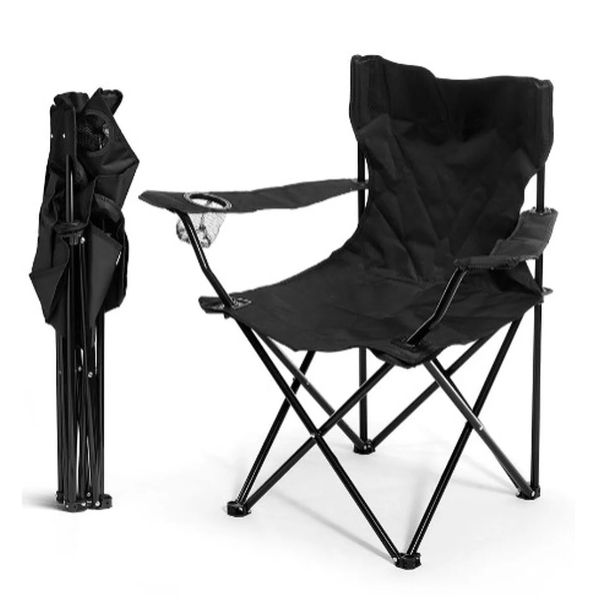 Silla de Pesca Gift Decor Negro 79 x 47 x 79 cm (8 Unidades)