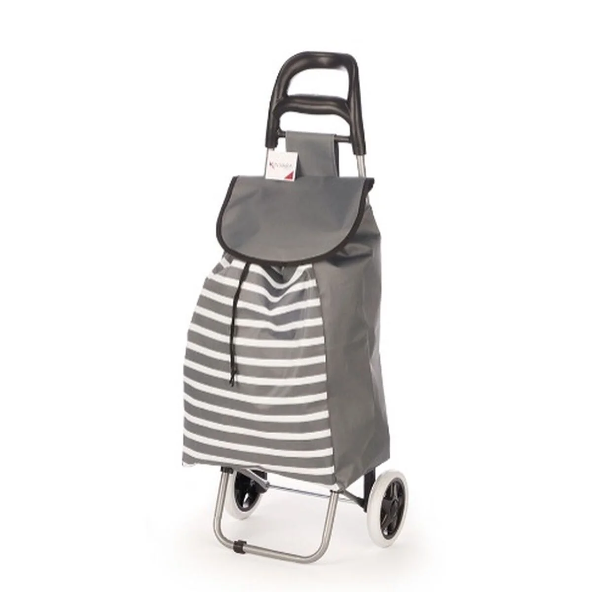 Carro de Compra Kinvara Blanco Gris 33 L 35,5 x 28 x 94 cm Rayas (6 Unidades)