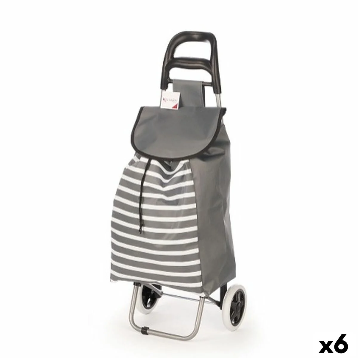 Carro de Compra Kinvara Blanco Gris 33 L 35,5 x 28 x 94 cm Rayas (6 Unidades)