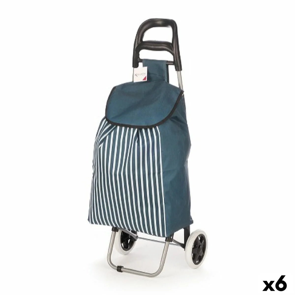Carro de Compra Kinvara Azul Blanco 33 L 35,5 x 28 x 94 cm Rayas (6 Unidades)