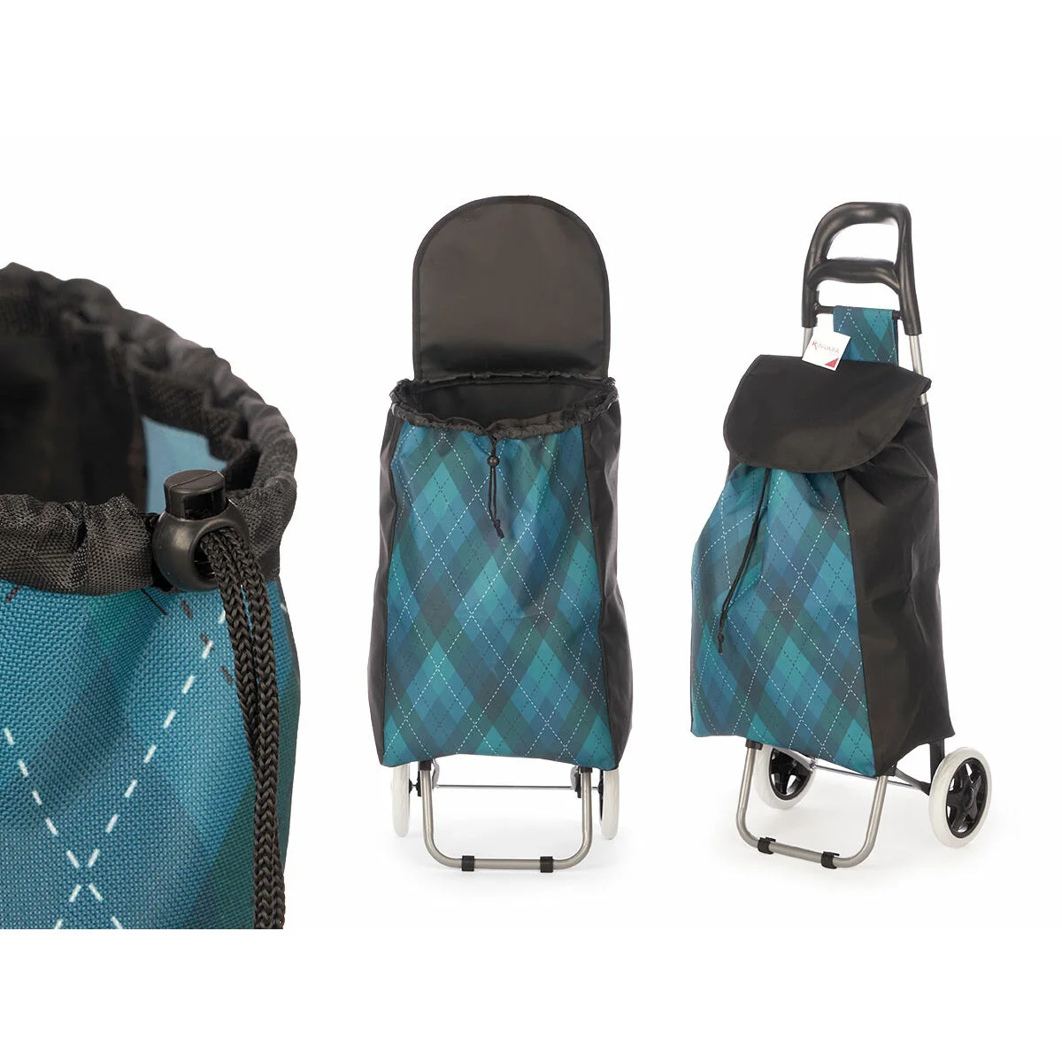 Carro de Compra Kinvara Verde 33 L 35,5 x 28 x 94 cm Rombos (6 Unidades)