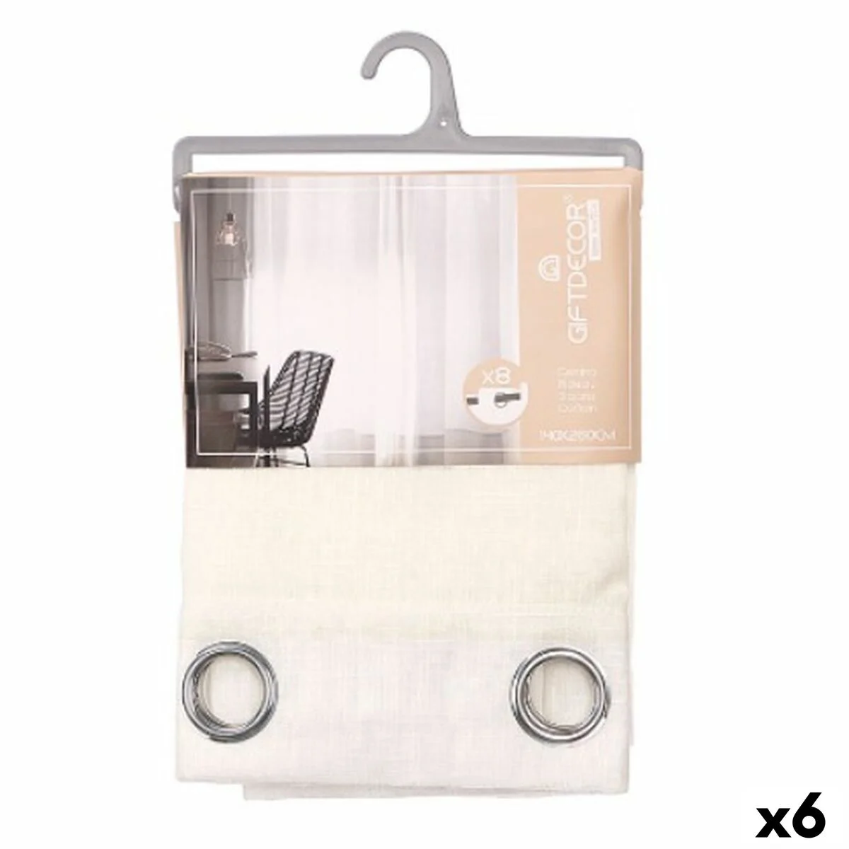 Cortina Gift Decor Blanco 140 x 260 cm Rayas (6 Unidades)