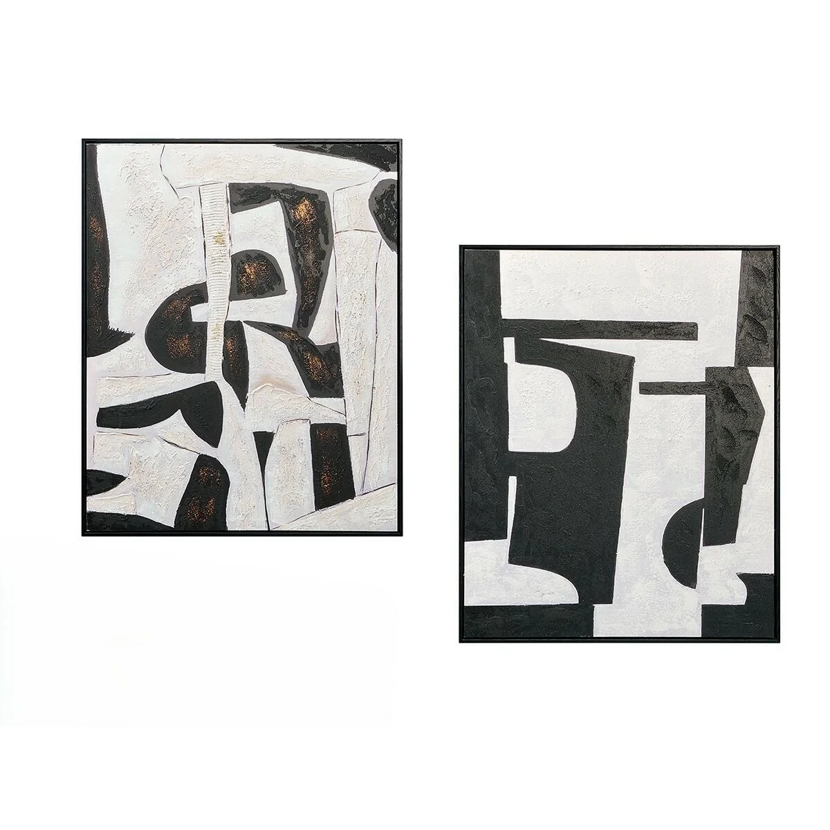 Lienzo Gift Decor Lovers Blanco Negro 70 x 3,5 x 90 cm (2 Unidades)