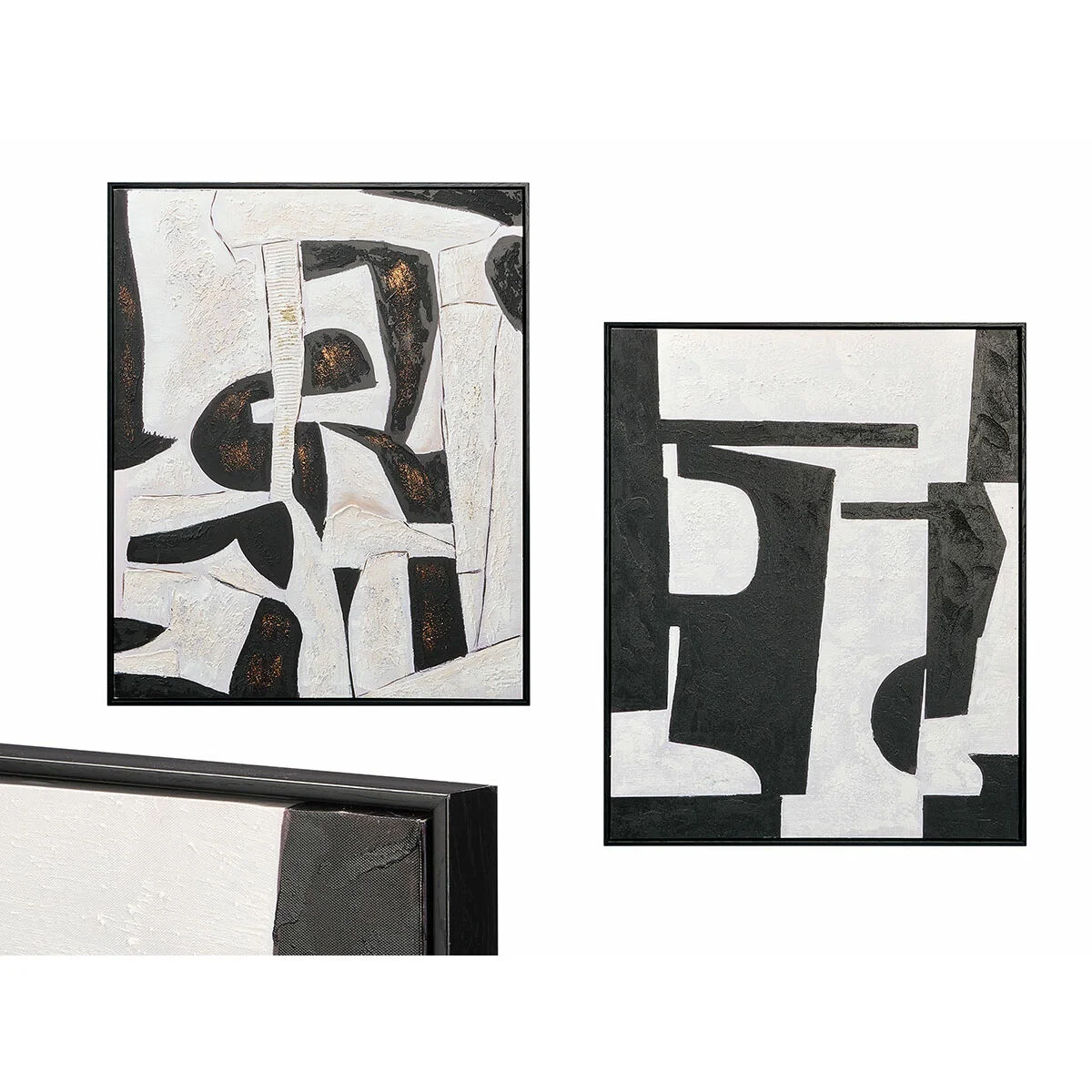 Lienzo Gift Decor Lovers Blanco Negro 70 x 3,5 x 90 cm (2 Unidades)