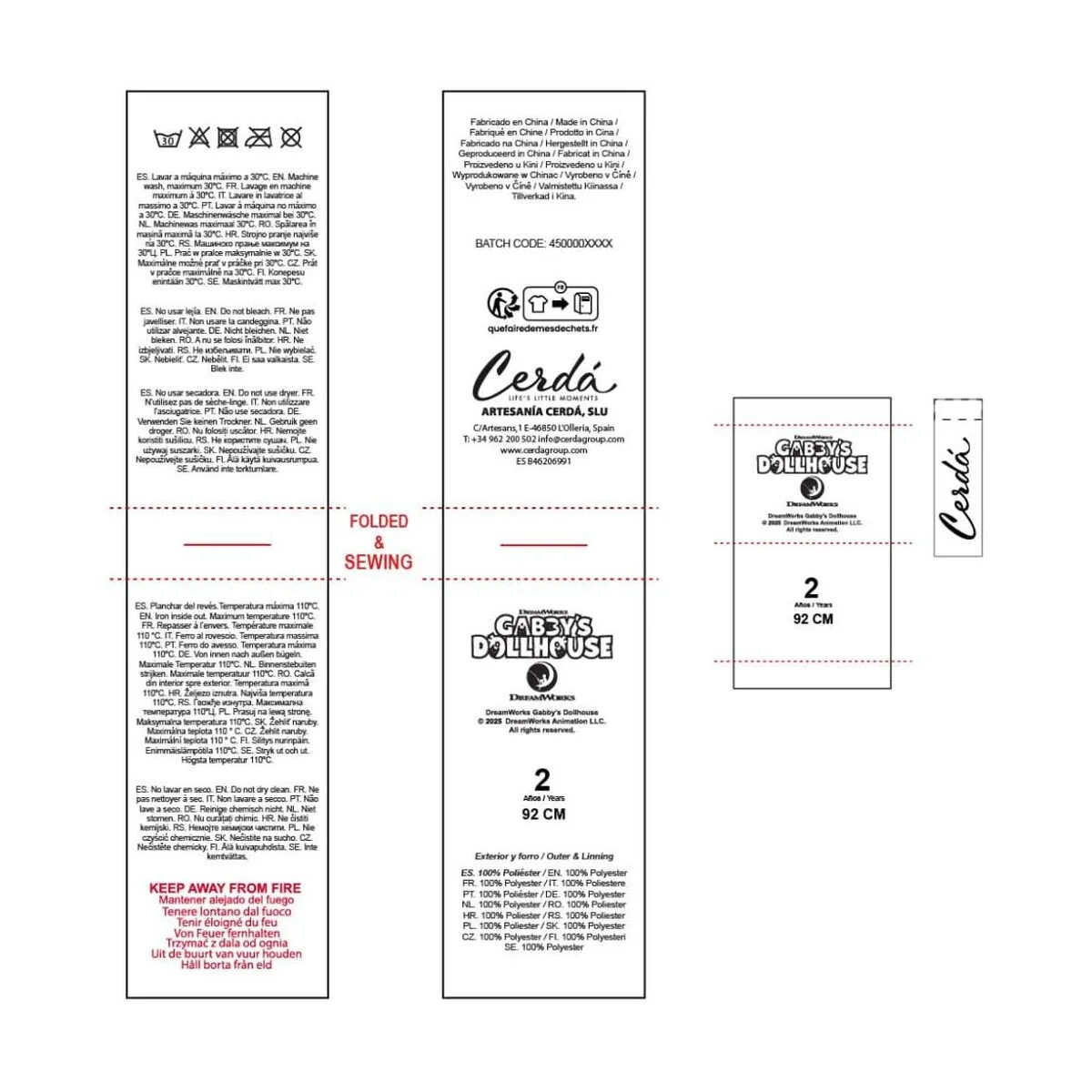 Batín Infantil Gabby's Dollhouse Rosa