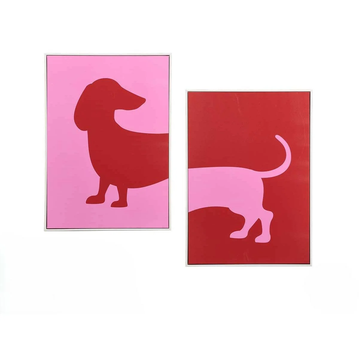 Lienzo Gift Decor Rojo Rosa Perro 50 x 3 x 70 cm (4 Unidades)