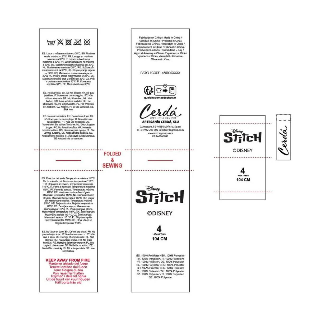 Pijama Infantil Stitch Azul