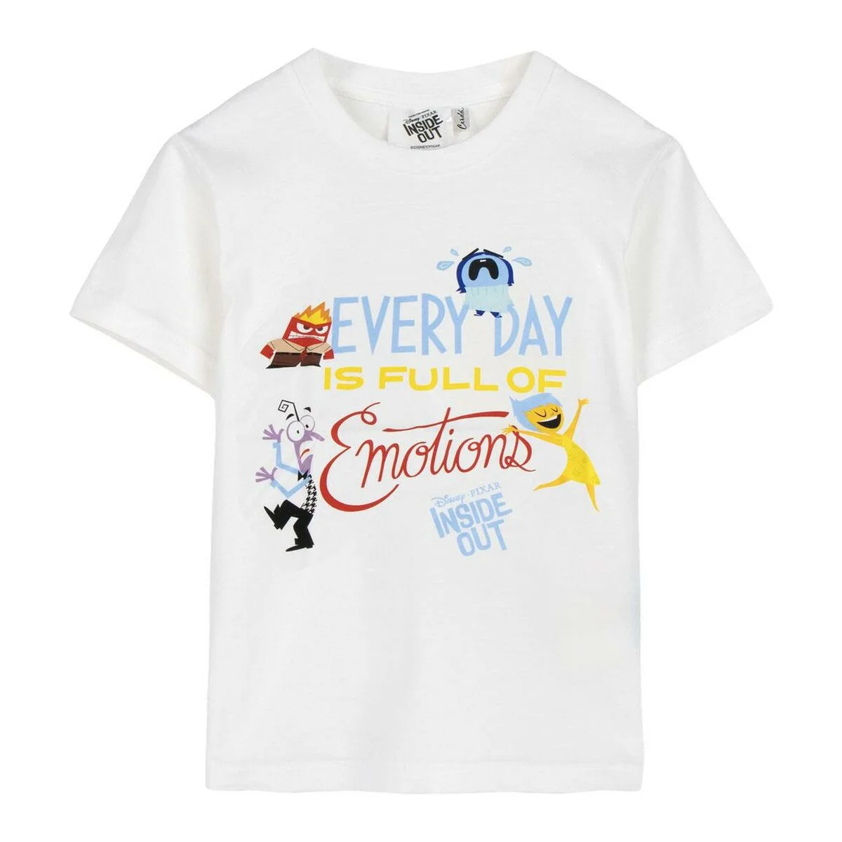 Camiseta de Manga Corta Infantil Inside Out Blanco