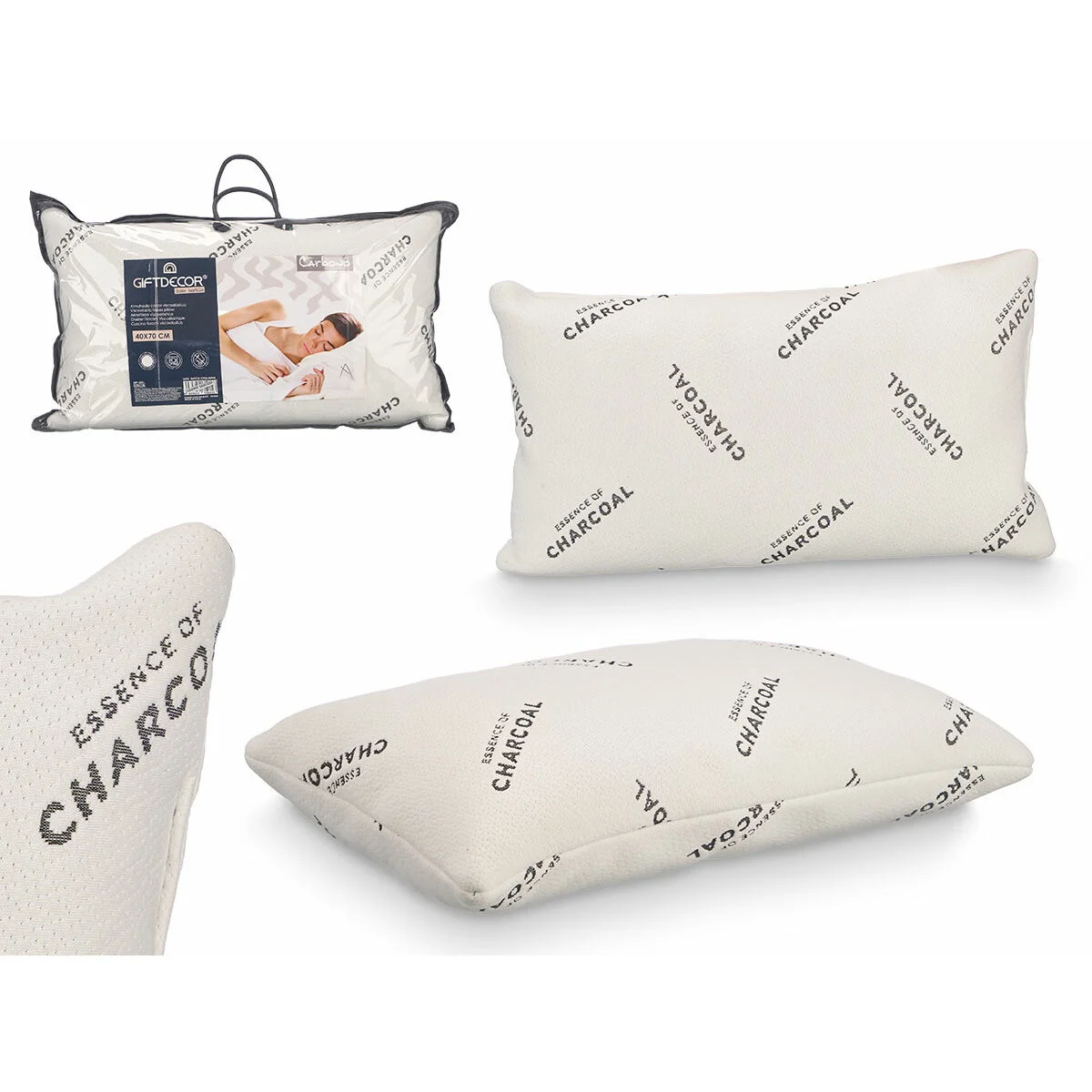 Almohada Viscoelástica Gift Decor Blanco 70 x 15 x 40 cm (6 Unidades)