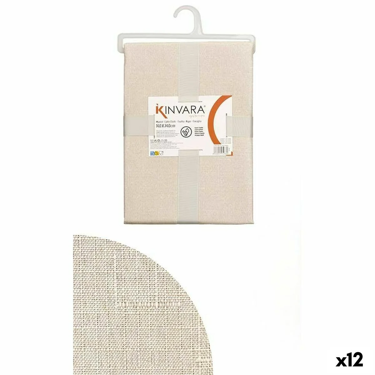 Mantel Kinvara Crema 140 x 240 cm (12 Unidades)