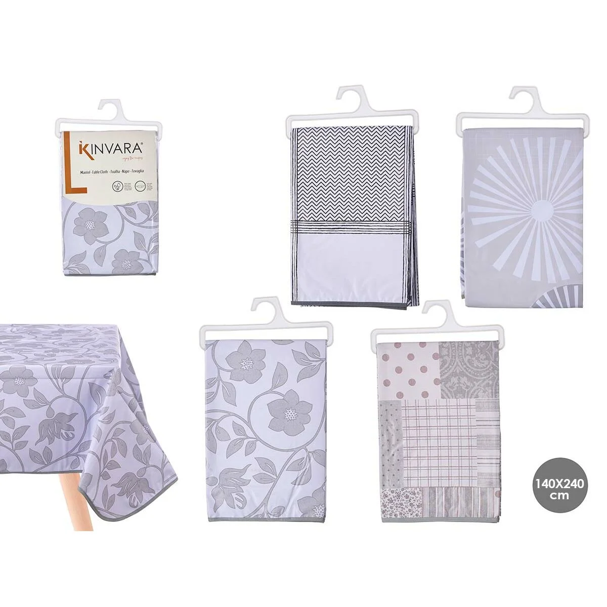 Mantel Kinvara Multicolor 140 x 240 cm (24 Unidades)