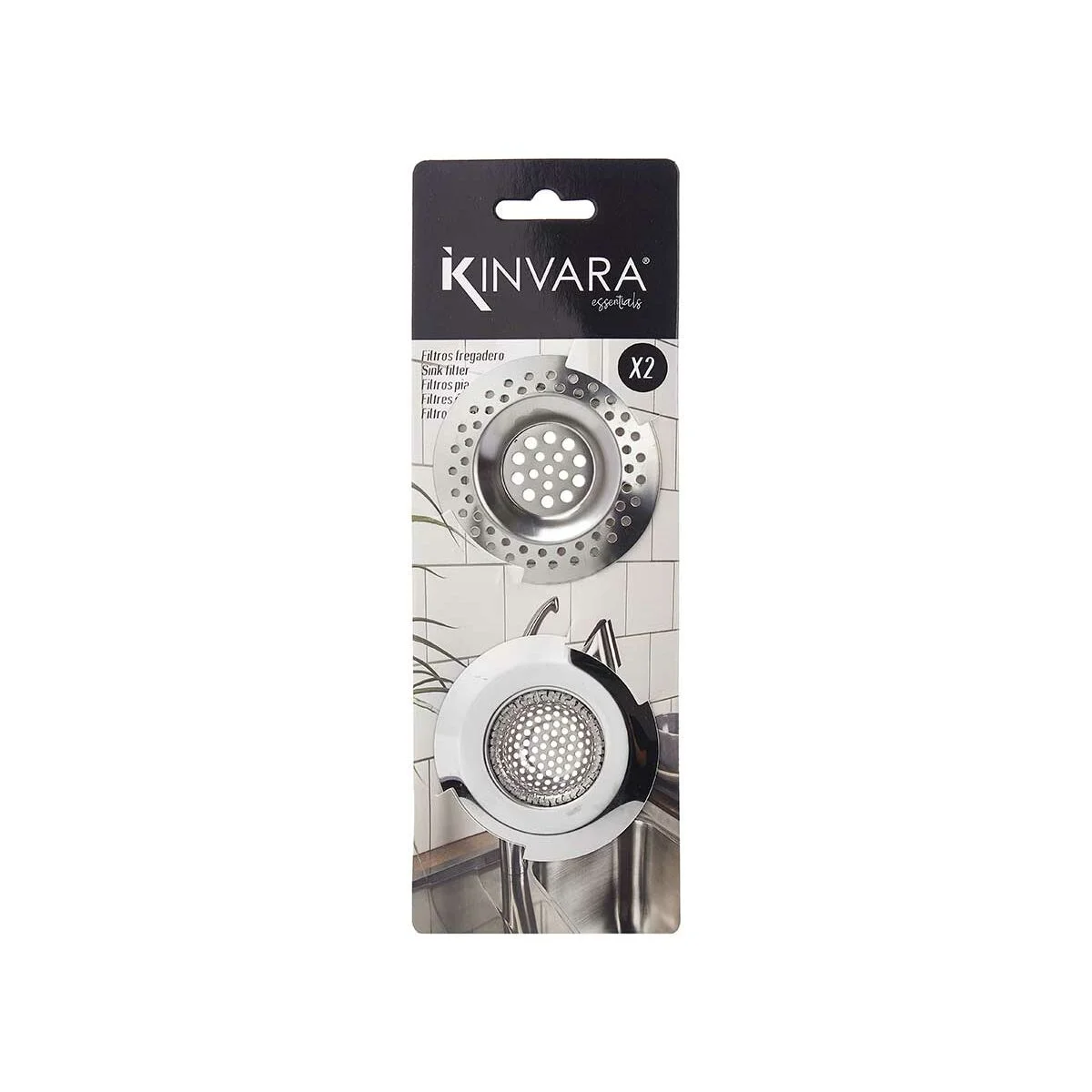 Filtros Fregadero Kinvara Plateado Acero Inoxidable 2 Piezas (12 Unidades)