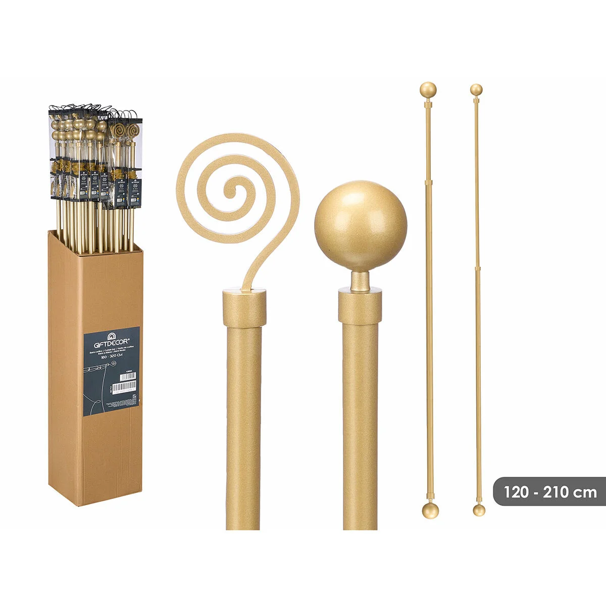 Barra para Cortinas Gift Decor Extensible 160-320 cm (24 Unidades)