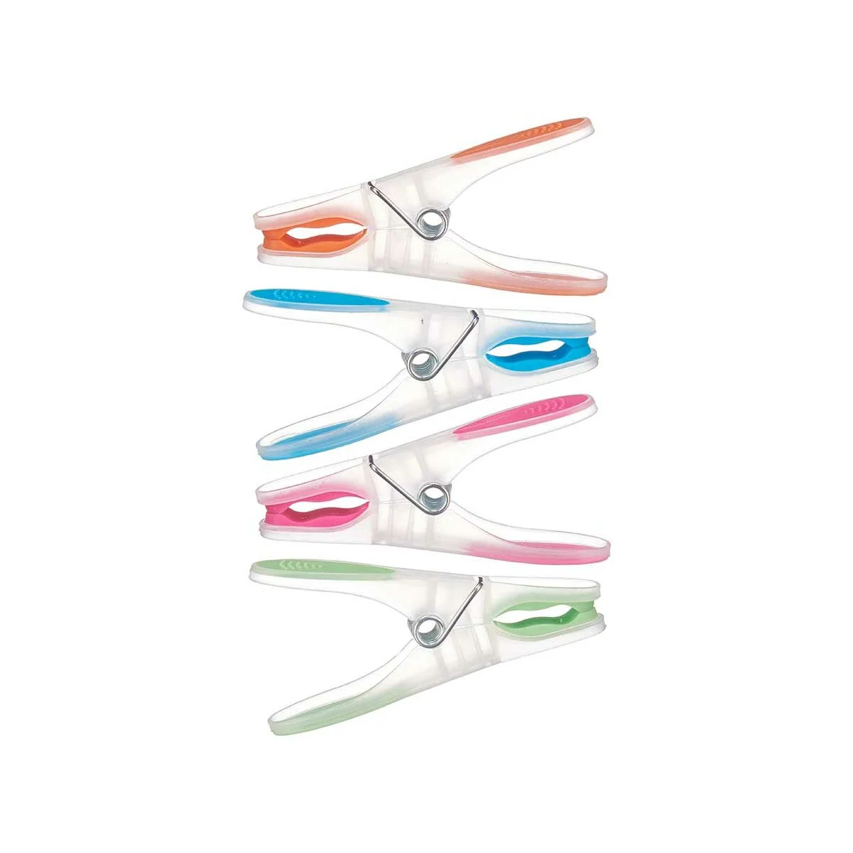 Pinzas para la Ropa Multicolor Metal Silicona Plástico 8,3 x 3,5 cm (12 Unidades)