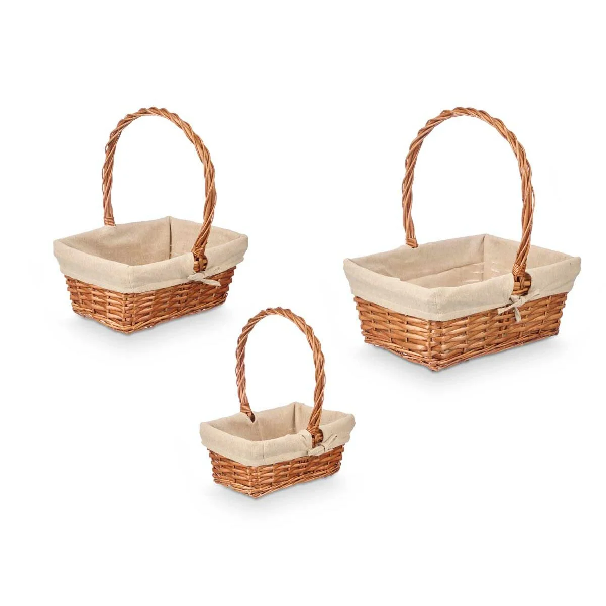 Juego de Cestas Kipit Natural Poliéster Algodón Mimbre 3 Piezas (8 Unidades)