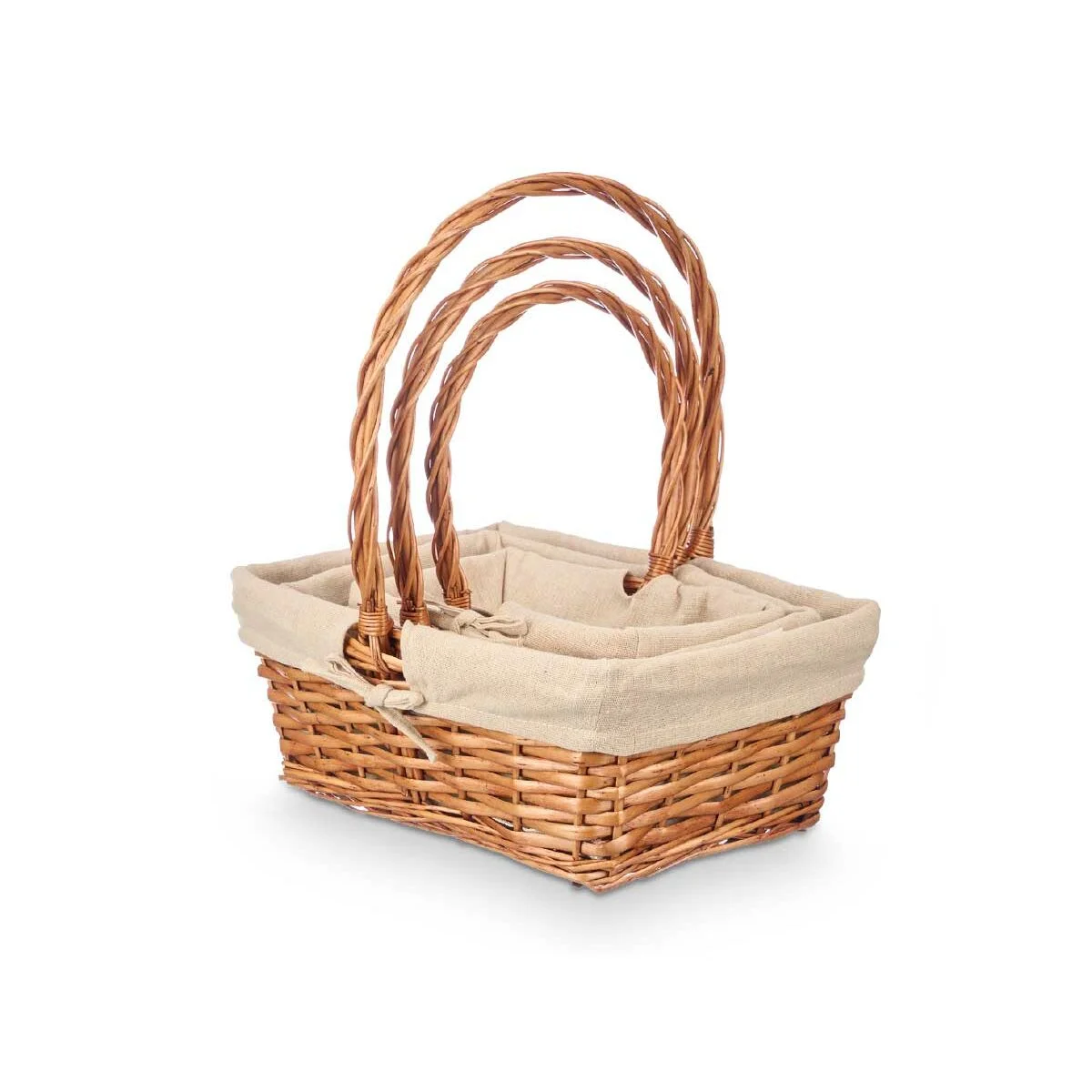 Juego de Cestas Kipit Natural Poliéster Algodón Mimbre 3 Piezas (8 Unidades)