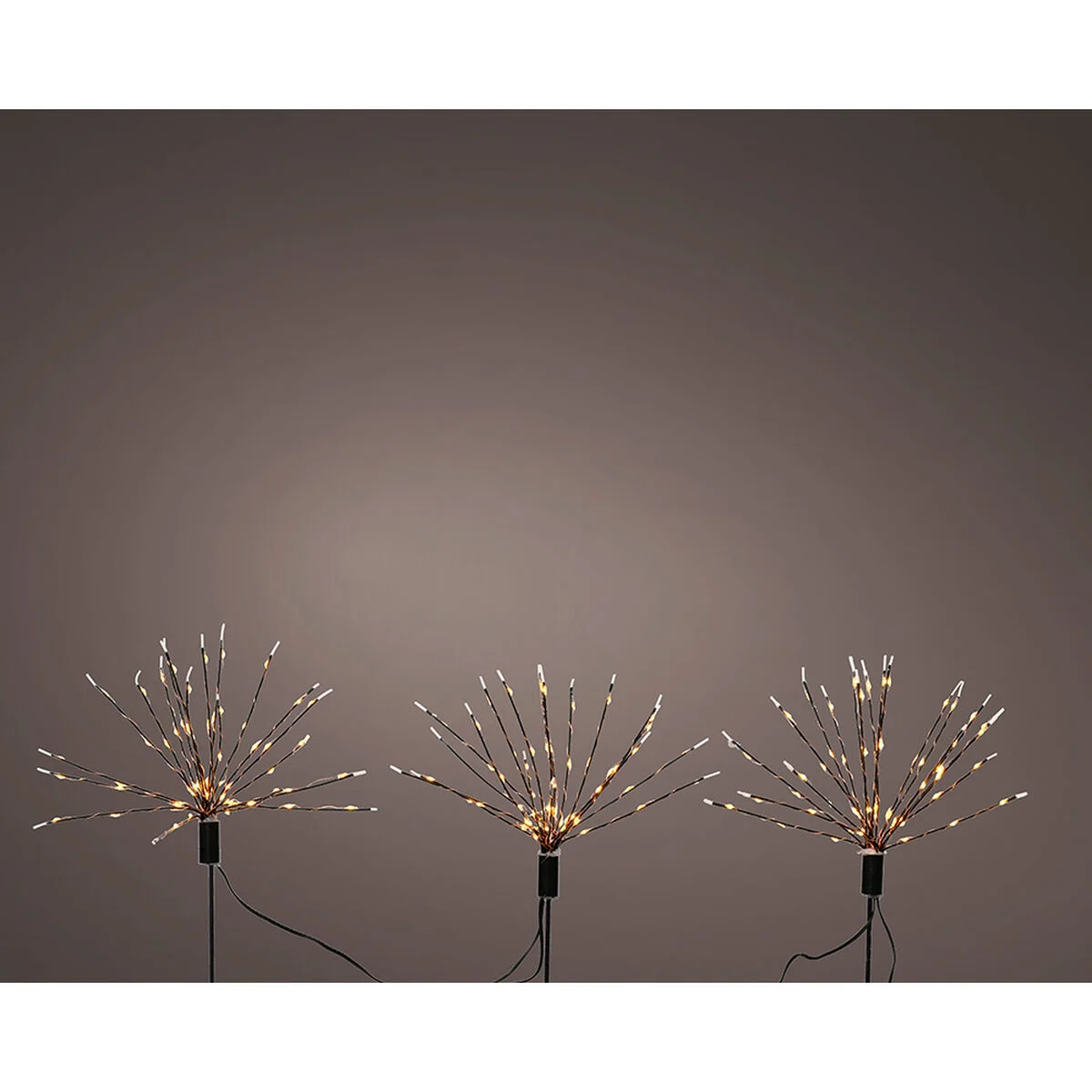 Set de Estacas LED de jardín Lumineo Fuegos Artificiales Navidad 220 V MicroLED 3 Piezas