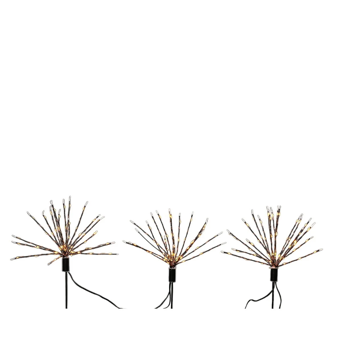 Set de Estacas LED de jardín Lumineo Fuegos Artificiales Navidad 220 V MicroLED 3 Piezas