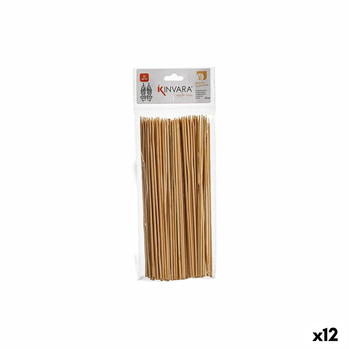 Palillos de Bambú Kinvara Marrón Bambú 20 cm 85 Piezas (12 Unidades)