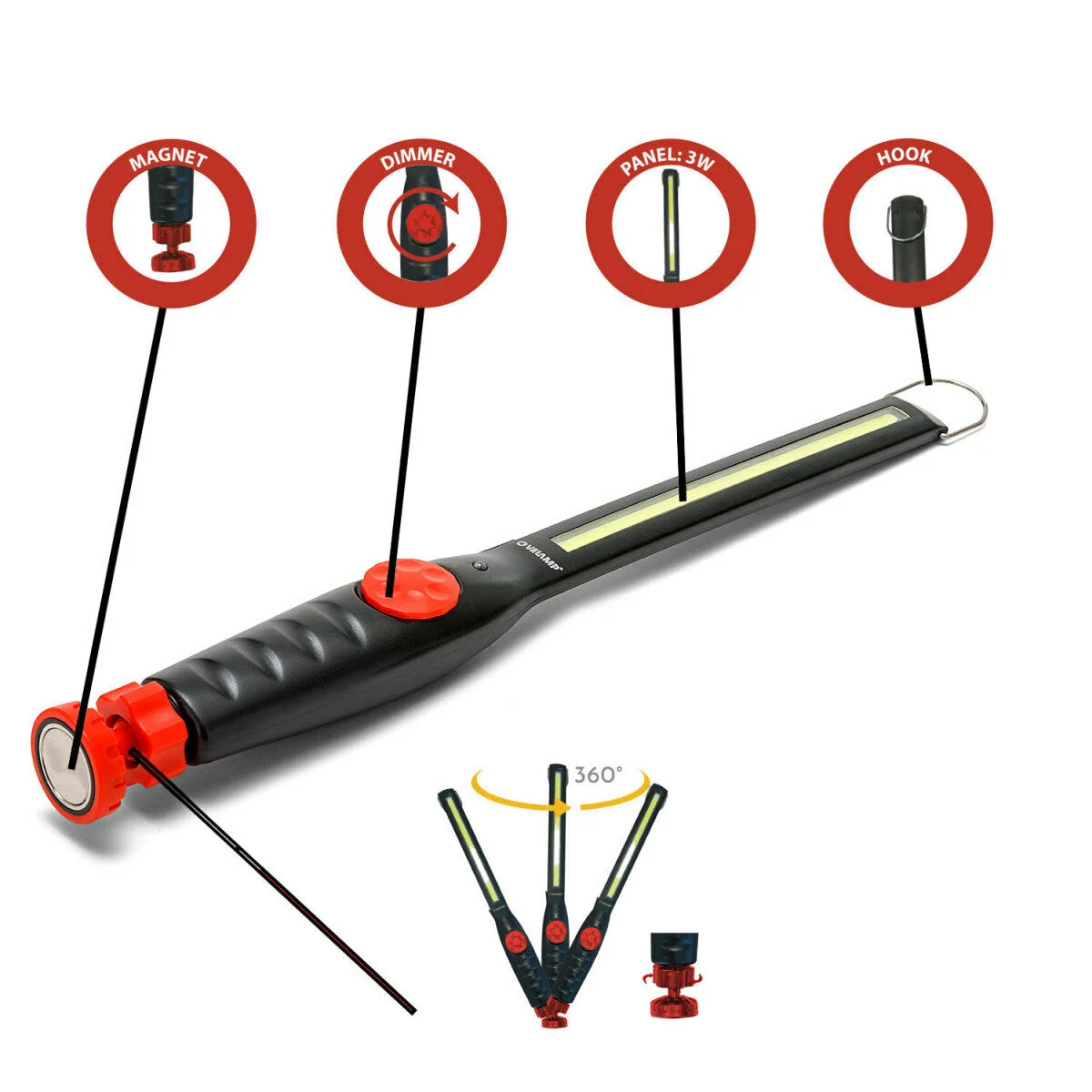 Linterna Velamp BLACKMAN 3 W 150 Lm Recargable
