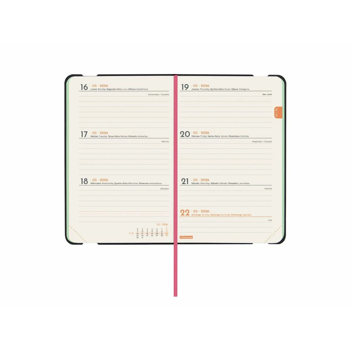 Agenda Finocam FLEXI JOY Bloom Mini 8,2 x 12,7 cm 2026