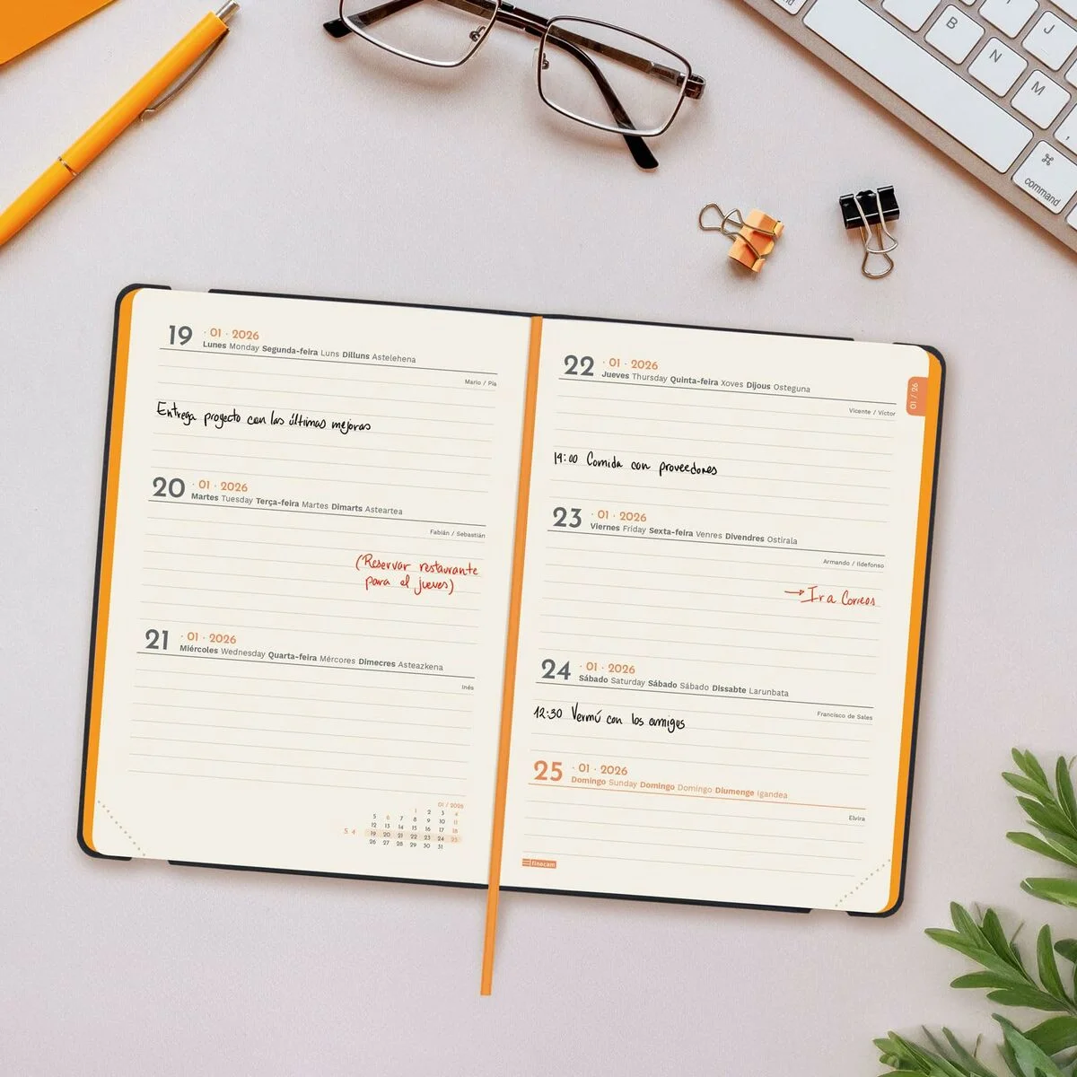 Agenda Finocam FLEXI Azul 11,8 x 16,8 cm 2026