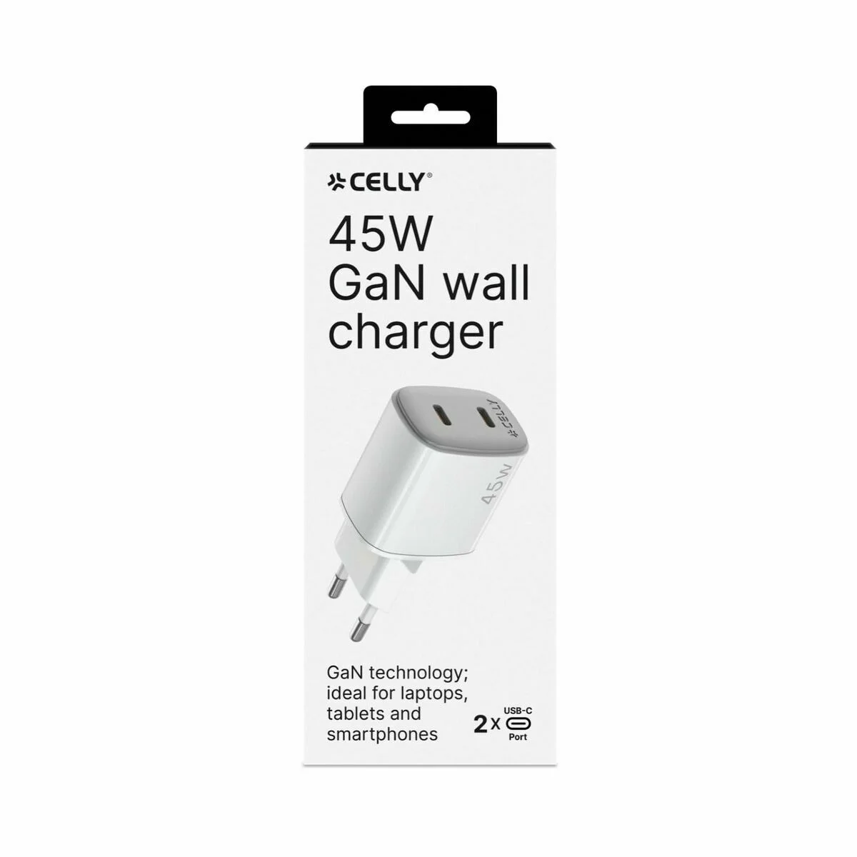 Cargador de Pared Celly UPTC2USBC45WWH Blanco