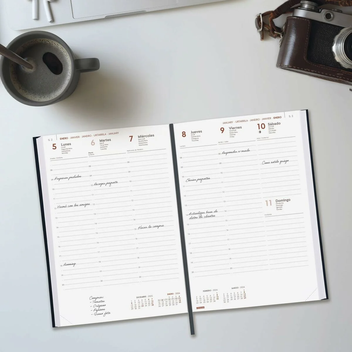 Agenda Finocam DYNAMIC MILANO Negro 16,5 x 24 cm