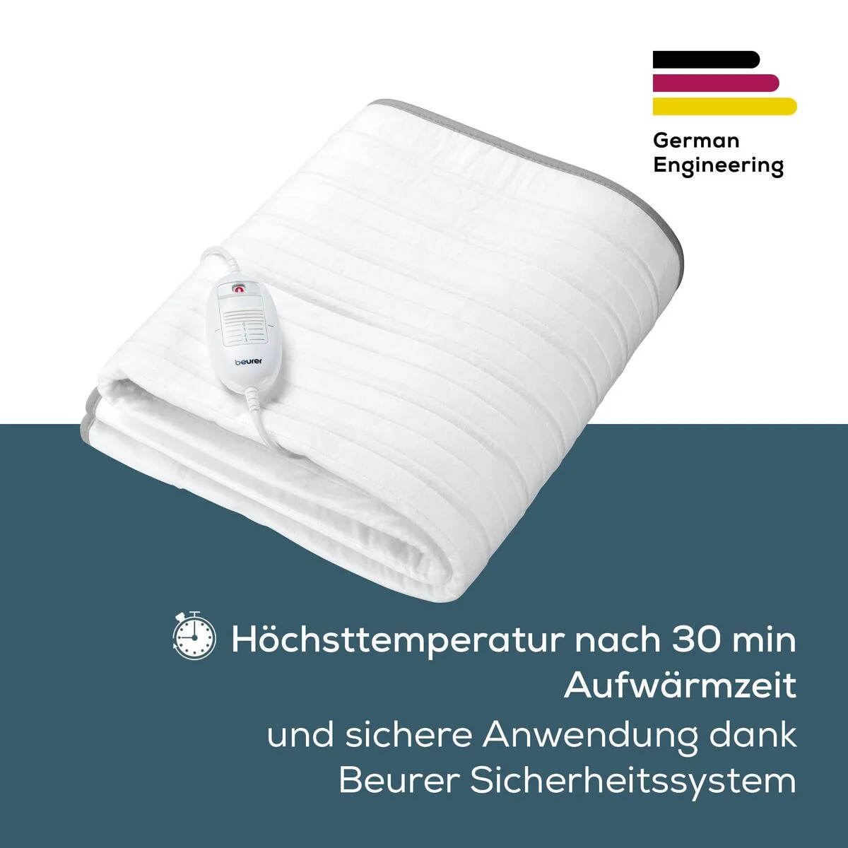 Manta Eléctrica Beurer TS17 150 x 80 cm Blanco Gris 100 % poliéster 65 W
