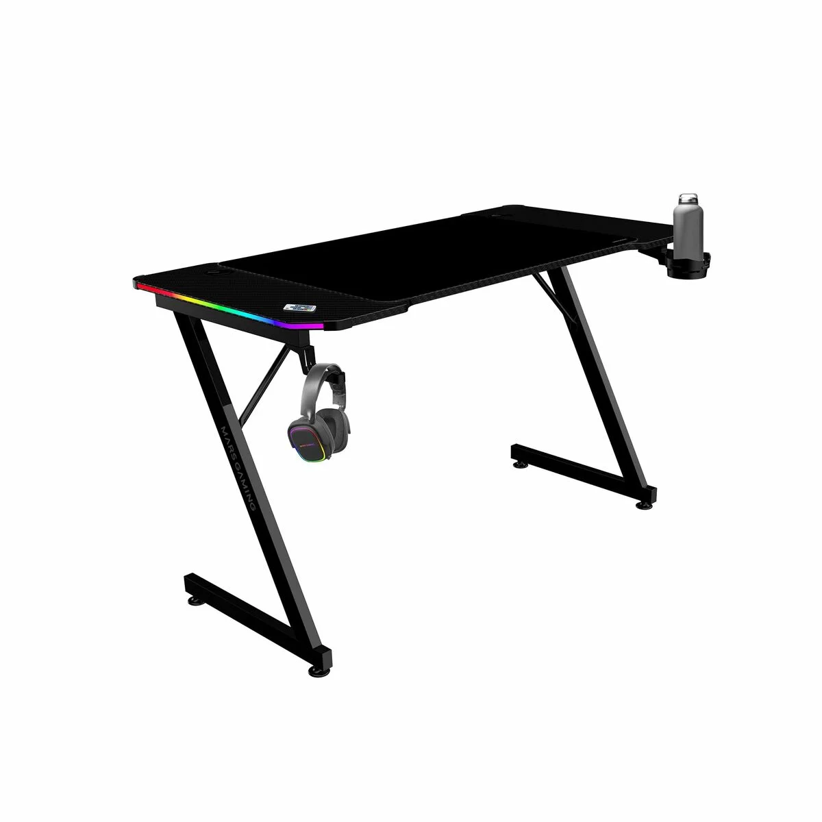 Mesa de Escritorio Gaming Mars Gaming ESCRITORIO ERGO RGB Negro 120 x 60 cm