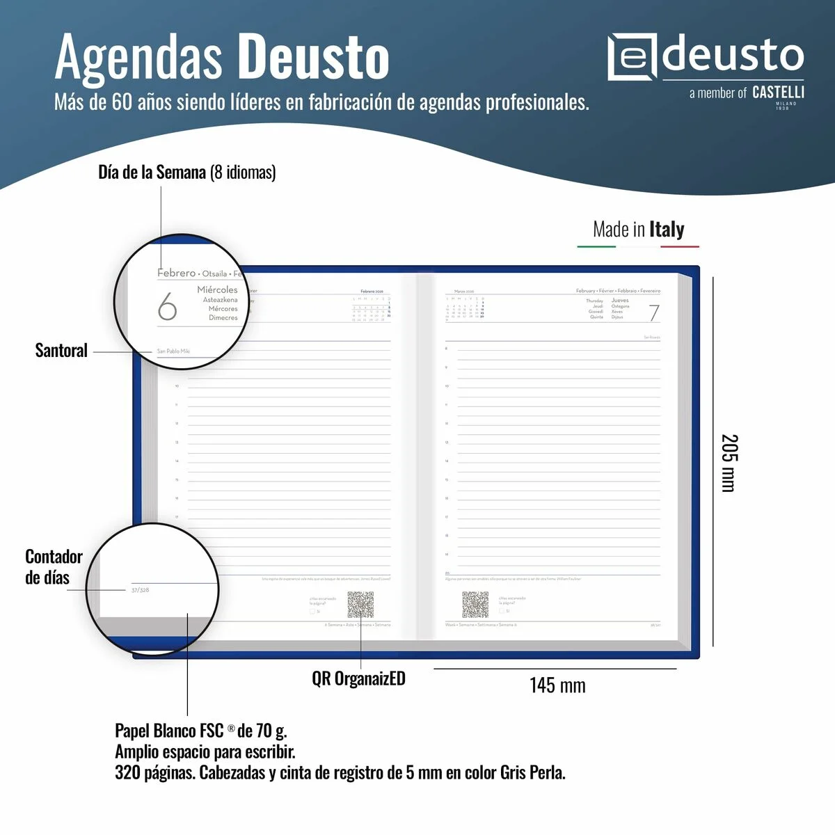 Dietario Deusto PREMIUM Verde A5 14,5 x 20,5 cm 2026