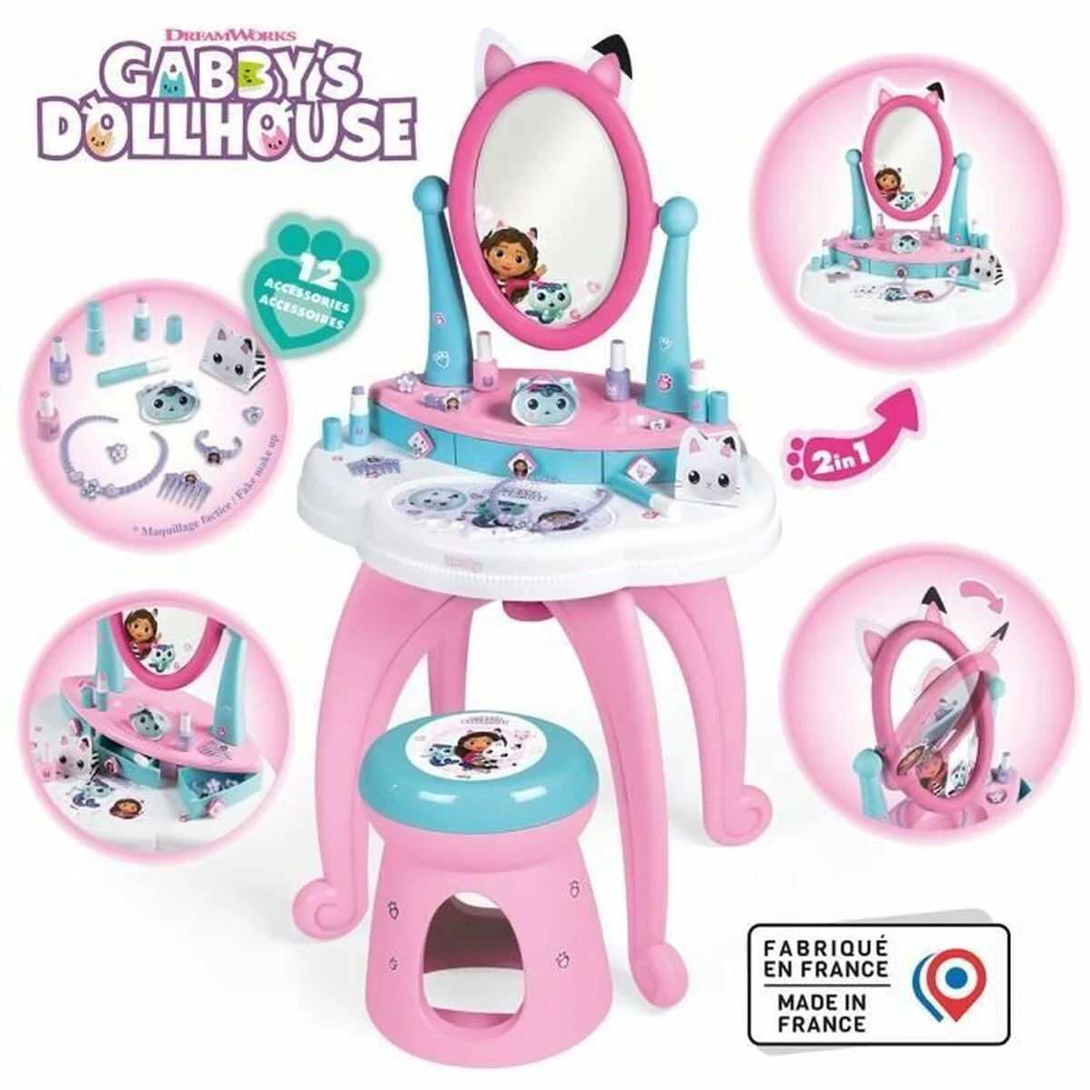 Set de Maquillaje Infantil Smoby Gabby and the Magic House Rosa Rose