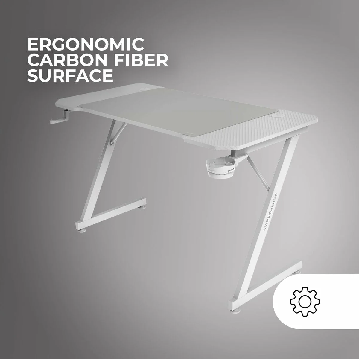 Mesa de Escritorio Gaming Mars Gaming ERGO Blanco 140 x 60 cm