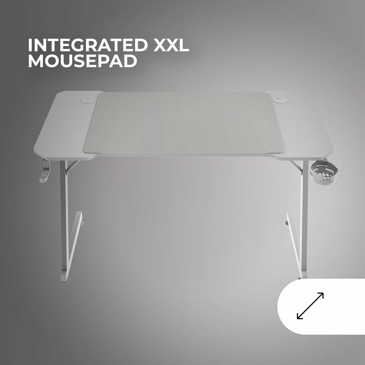 Mesa de Escritorio Gaming Mars Gaming ERGO Blanco 140 x 60 cm