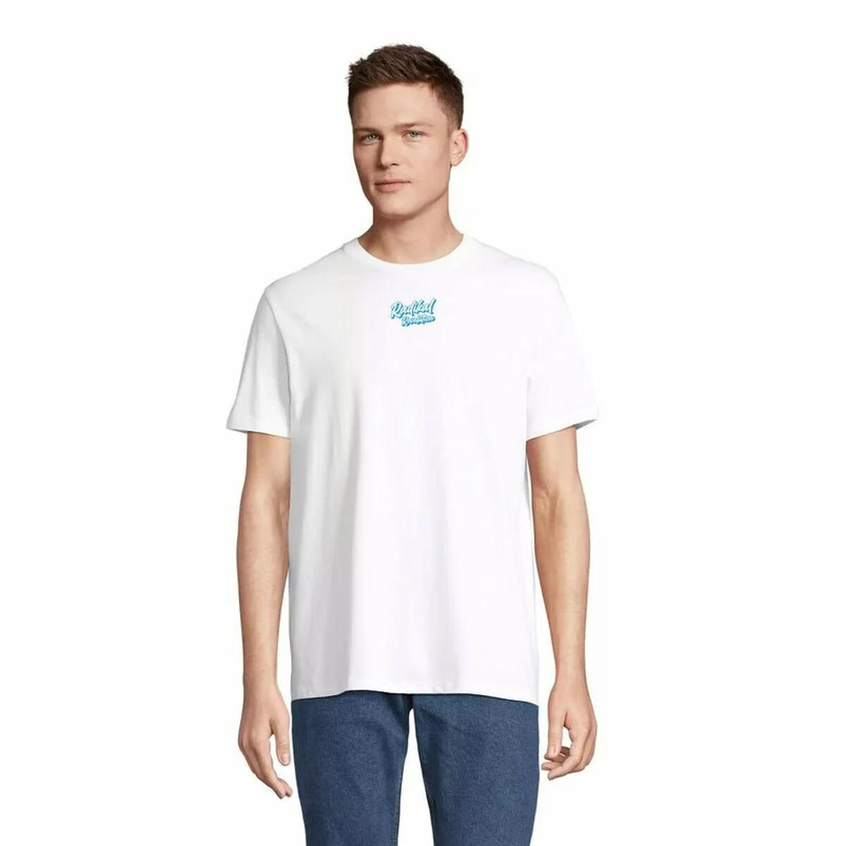 Camiseta de Manga Corta Hombre RADIKAL Nice Tractor Near the Bull XL Blanco