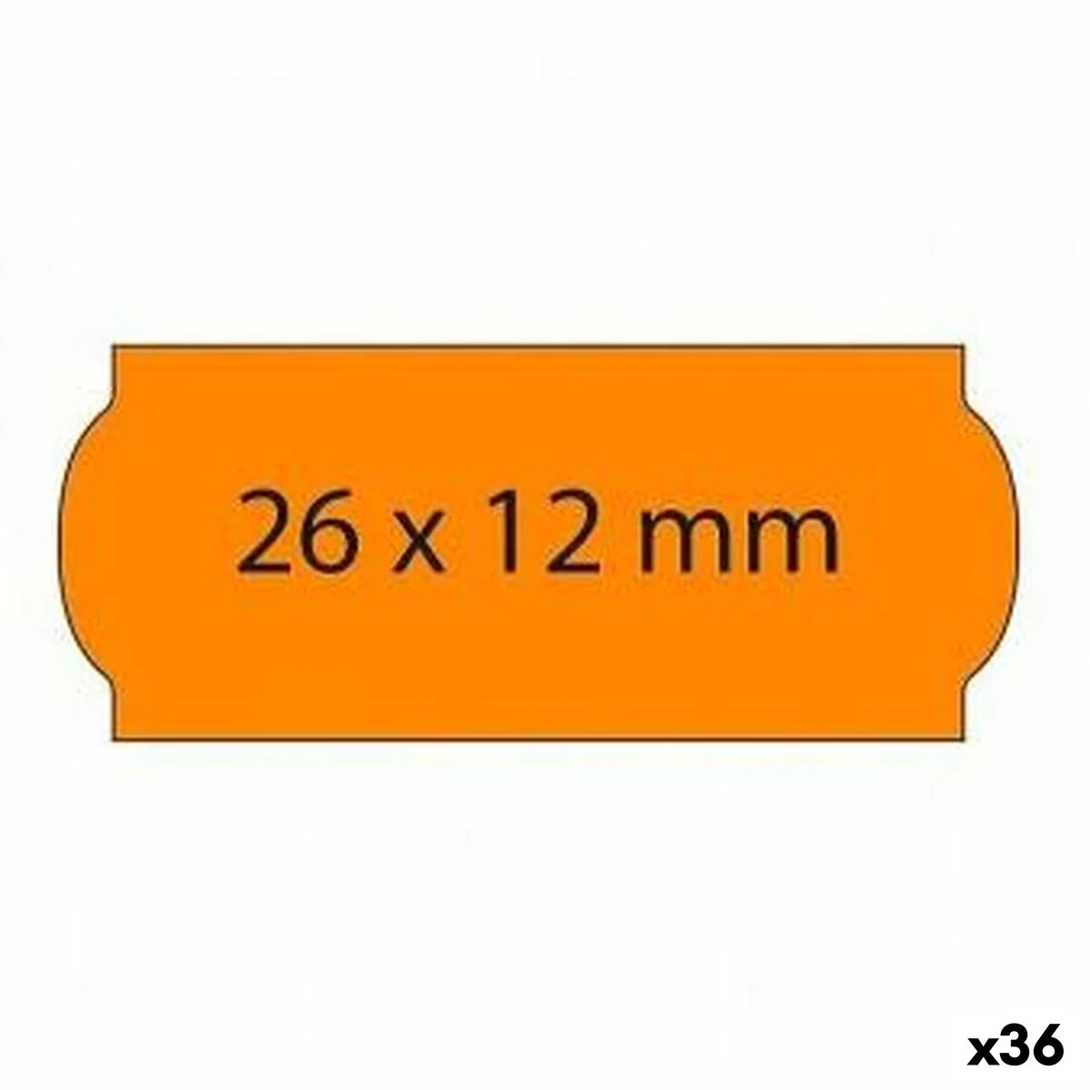 Rollo de Etiquetas Naranja 26 x 12 mm (36 Unidades)