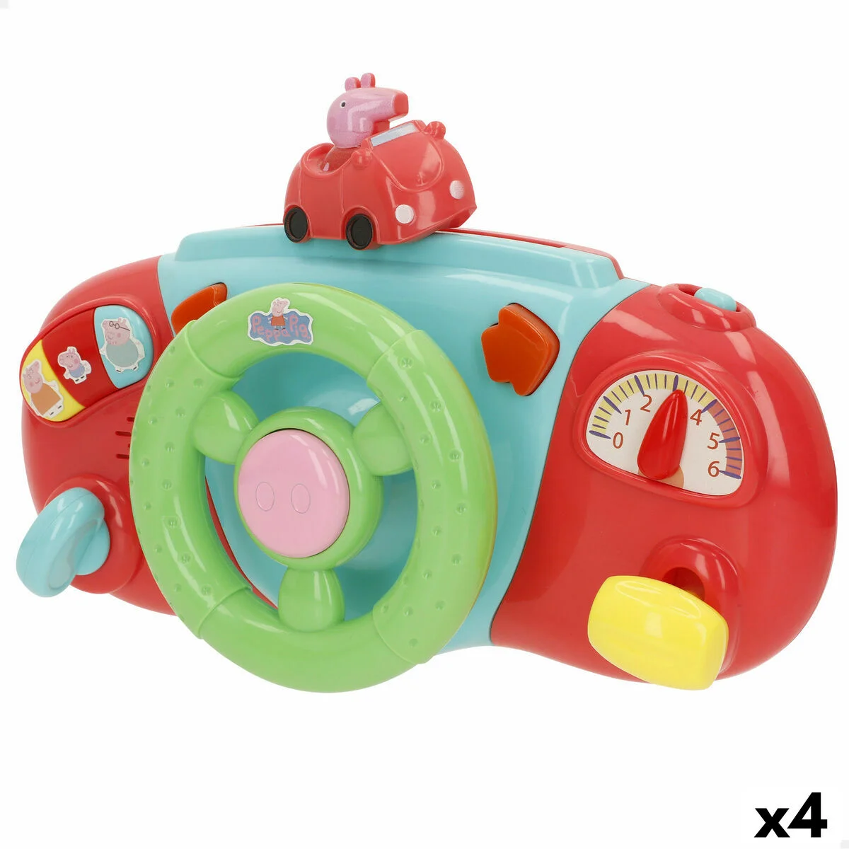 Volante para Carrito de Paseo Peppa Pig 26 x 17 x 7 cm (4 Unidades)