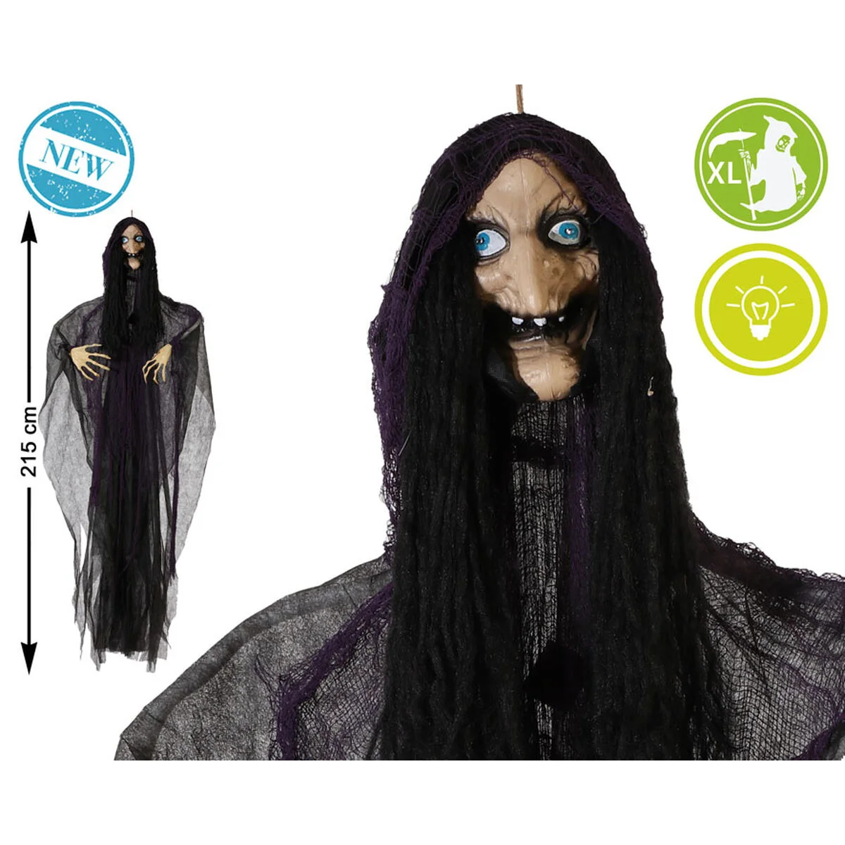 Decoración para Halloween Bruja 215 cm