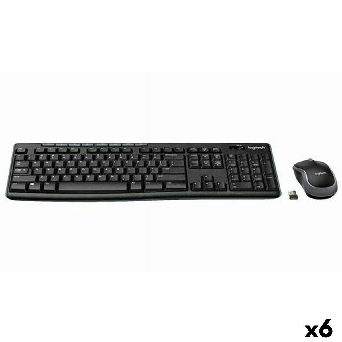 Teclado y Ratón Inalámbrico Logitech DESKTOP MK270 Negro Qwerty Español (6 Unidades)
