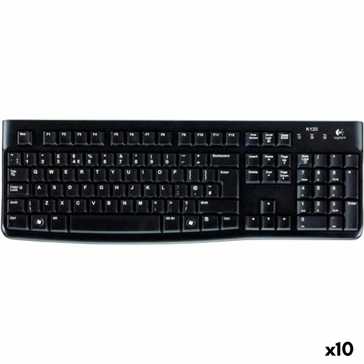 Teclado Logitech K120 Negro Qwerty Español (10 Unidades)