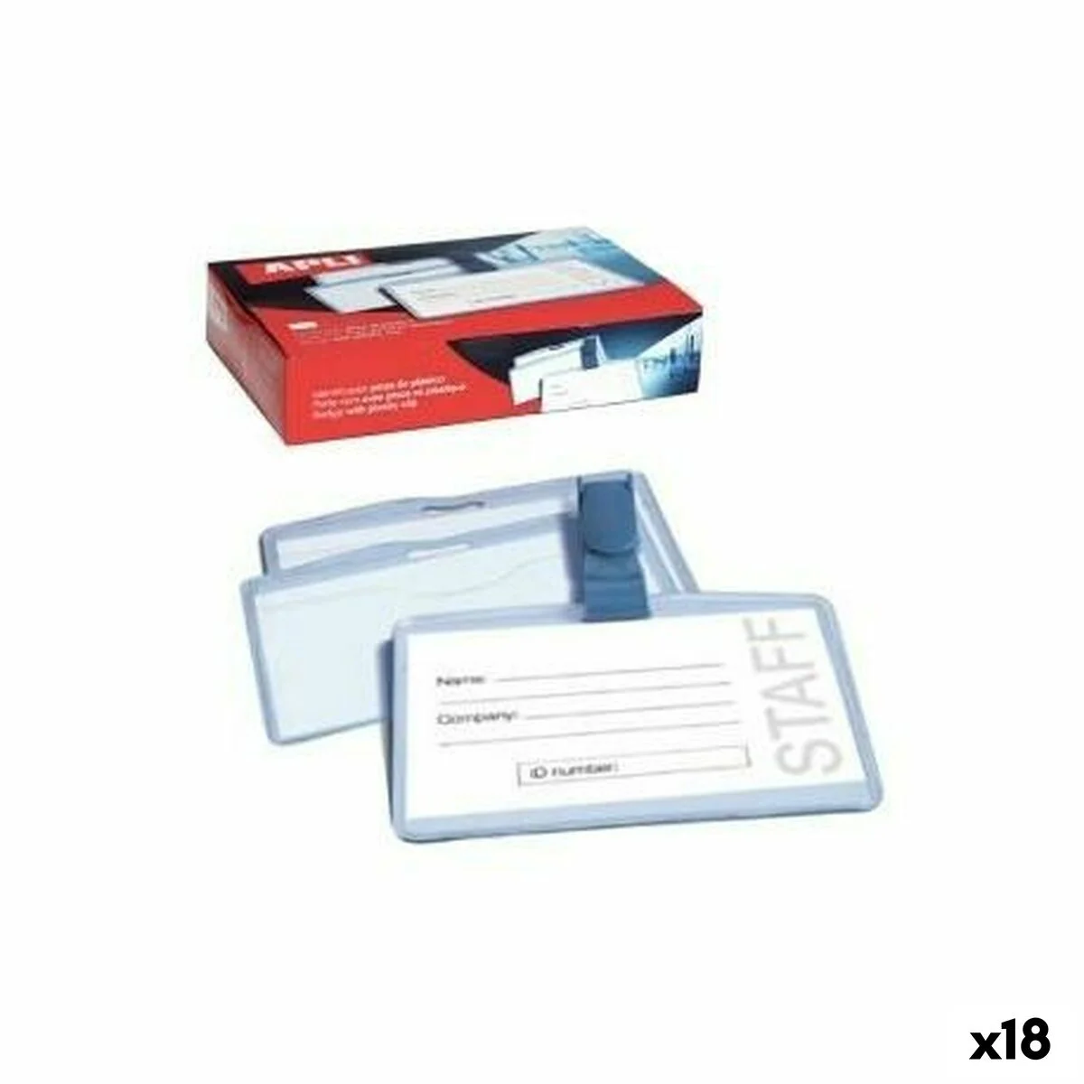 Funda para Tarjeta Identificativa Apli Transparente Plástico 90 x 56 mm 25 Piezas (18 Unidades)