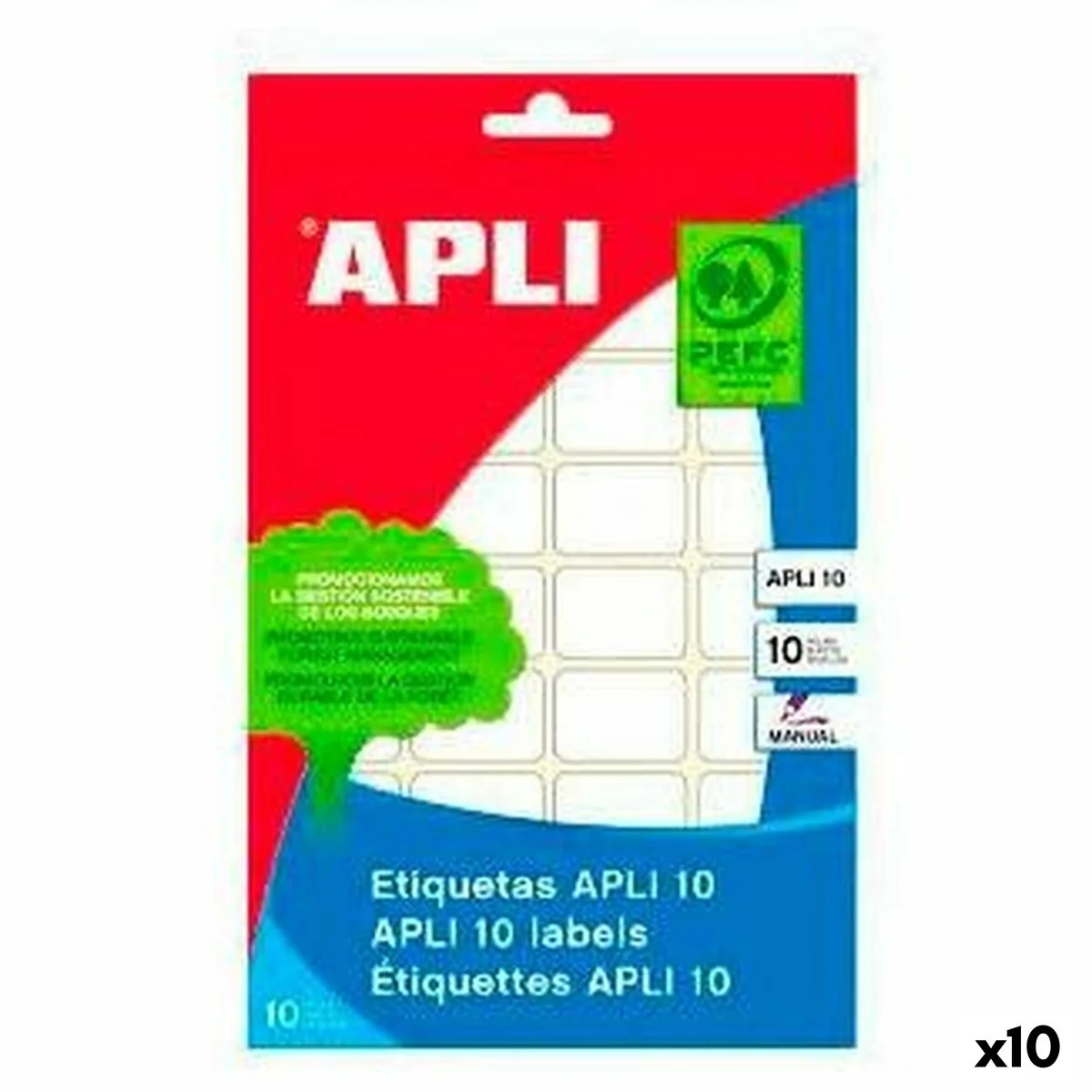 Etiquetas adhesivas Apli Blanco Papel 10 Hojas 25 x 40 mm (10 Unidades)