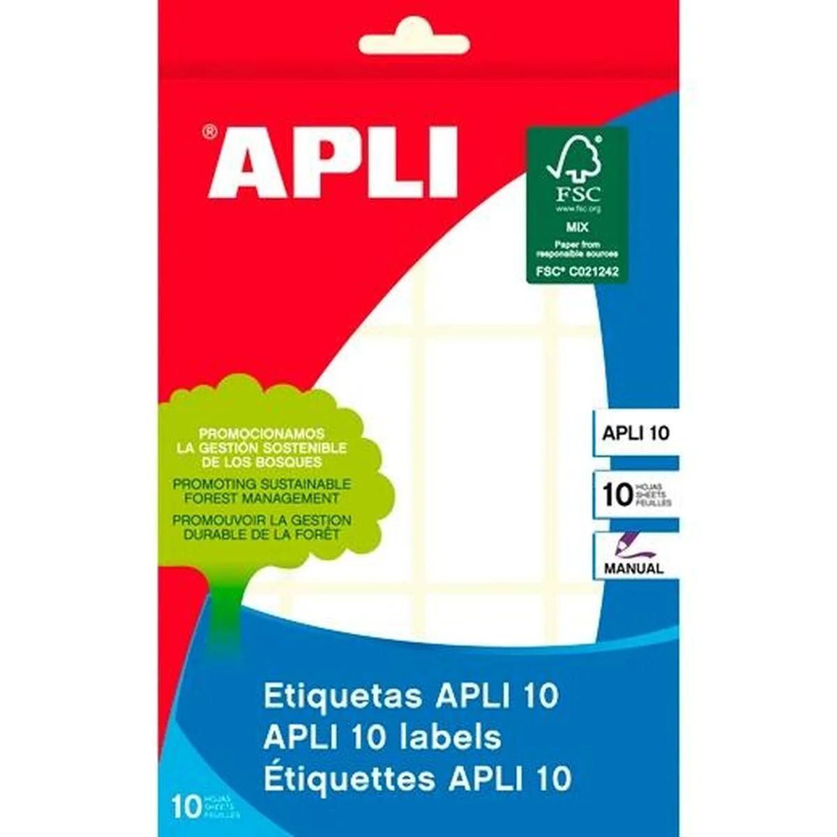 Etiquetas adhesivas Apli Blanco Papel 10 Hojas 26 x 54 mm (10 Unidades)