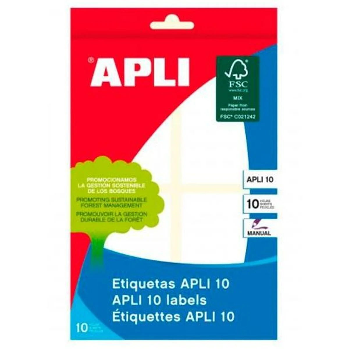 Etiquetas adhesivas Apli Blanco Papel 10 Hojas 40 x 75 mm (10 Unidades)
