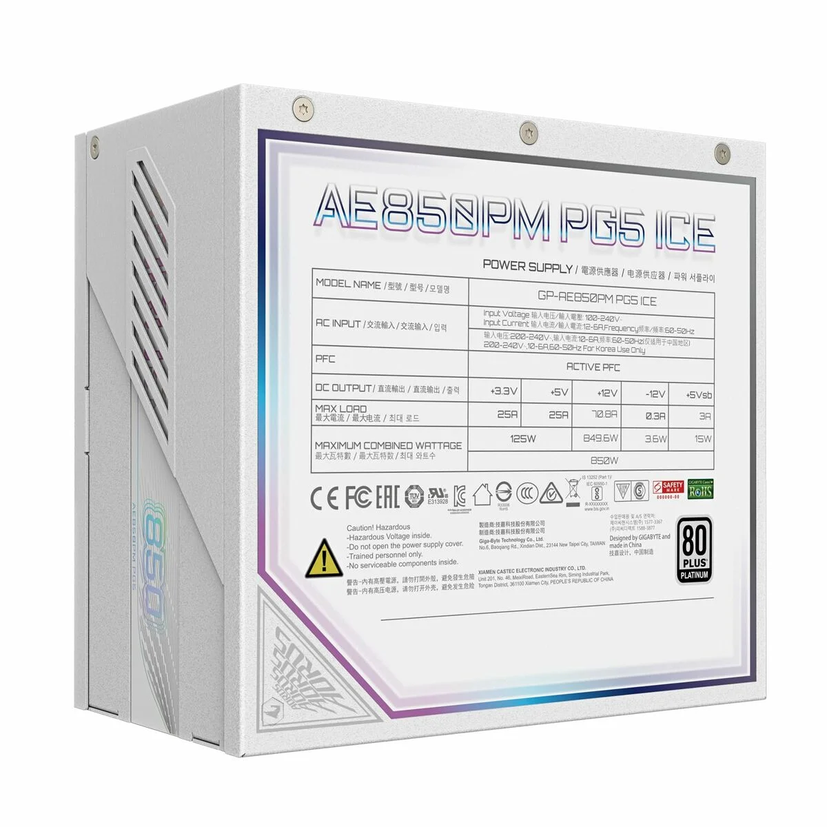 Fuente de Alimentación Gigabyte 28200-AE85W-1CEUR ATX 850 W 125 W 80 PLUS Platinum