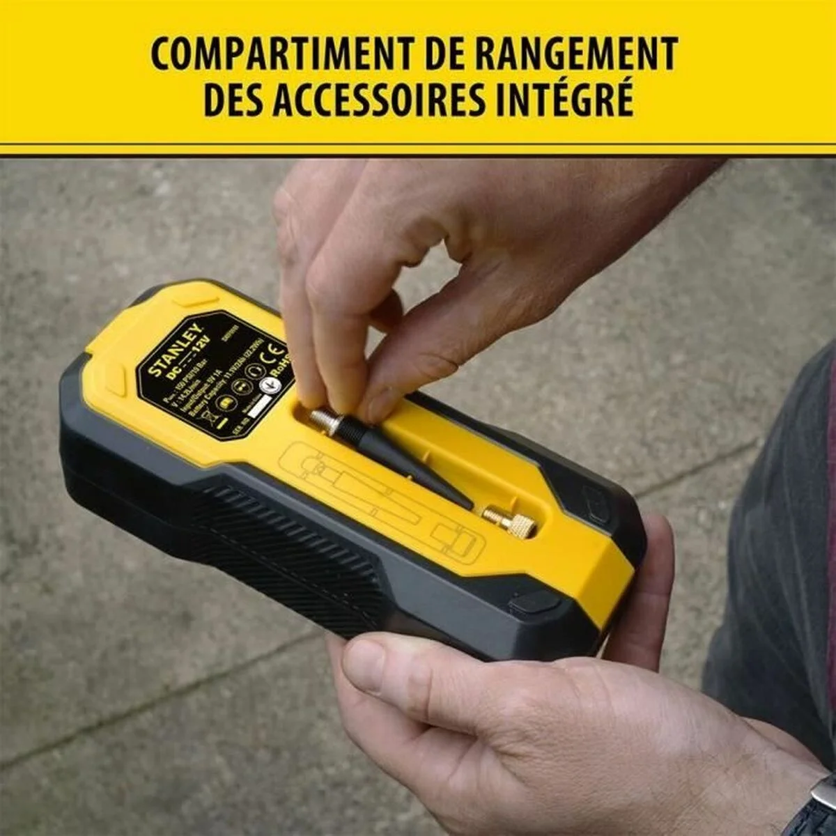 Inflador y Bomba de Vacío Recargable 2 en 1 Stanley 12 L/MIN