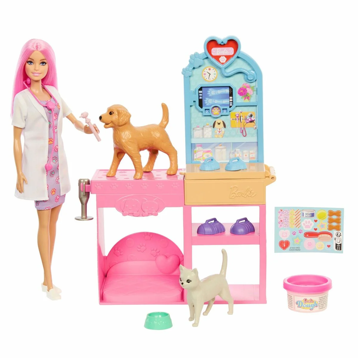 Playset Barbie Veterinarian Clinic 15 Piezas