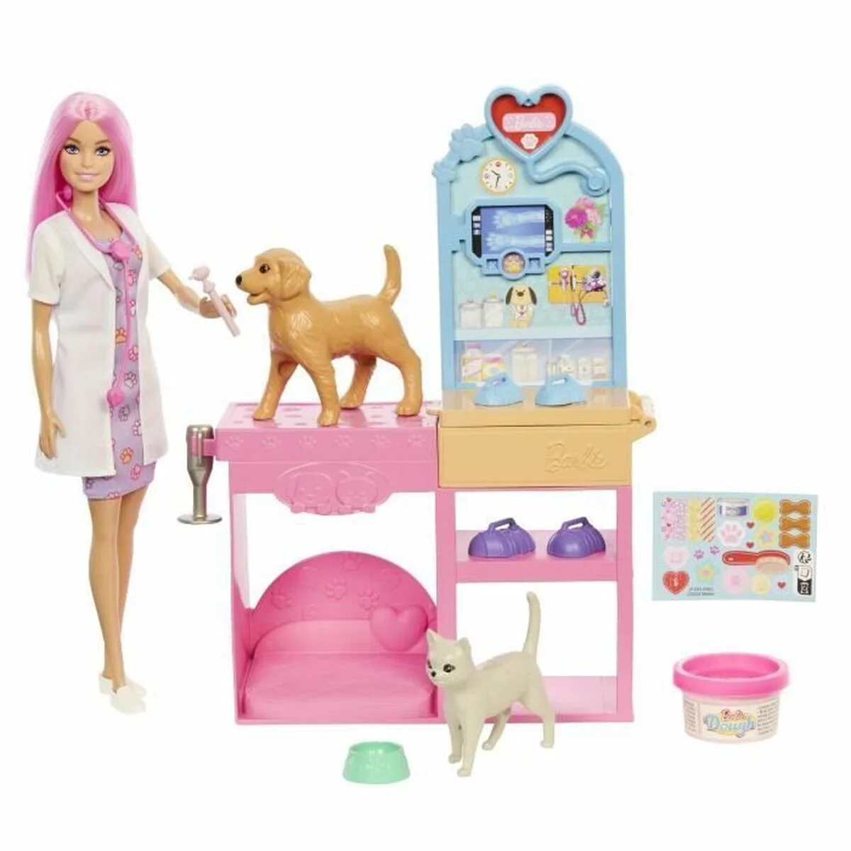 Playset Barbie Veterinarian Clinic 15 Piezas