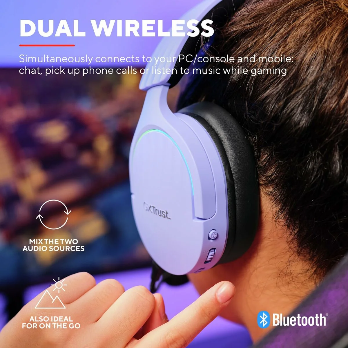 Auriculares con Micrófono Gaming Trust GXT 491 Negro Púrpura